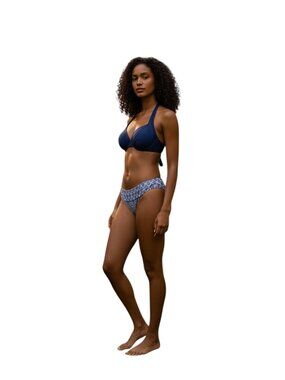 Relax by Tommy Bahama Blue/White 2 Piece Bikini Swimsuit-Size M Bottom/36D Top